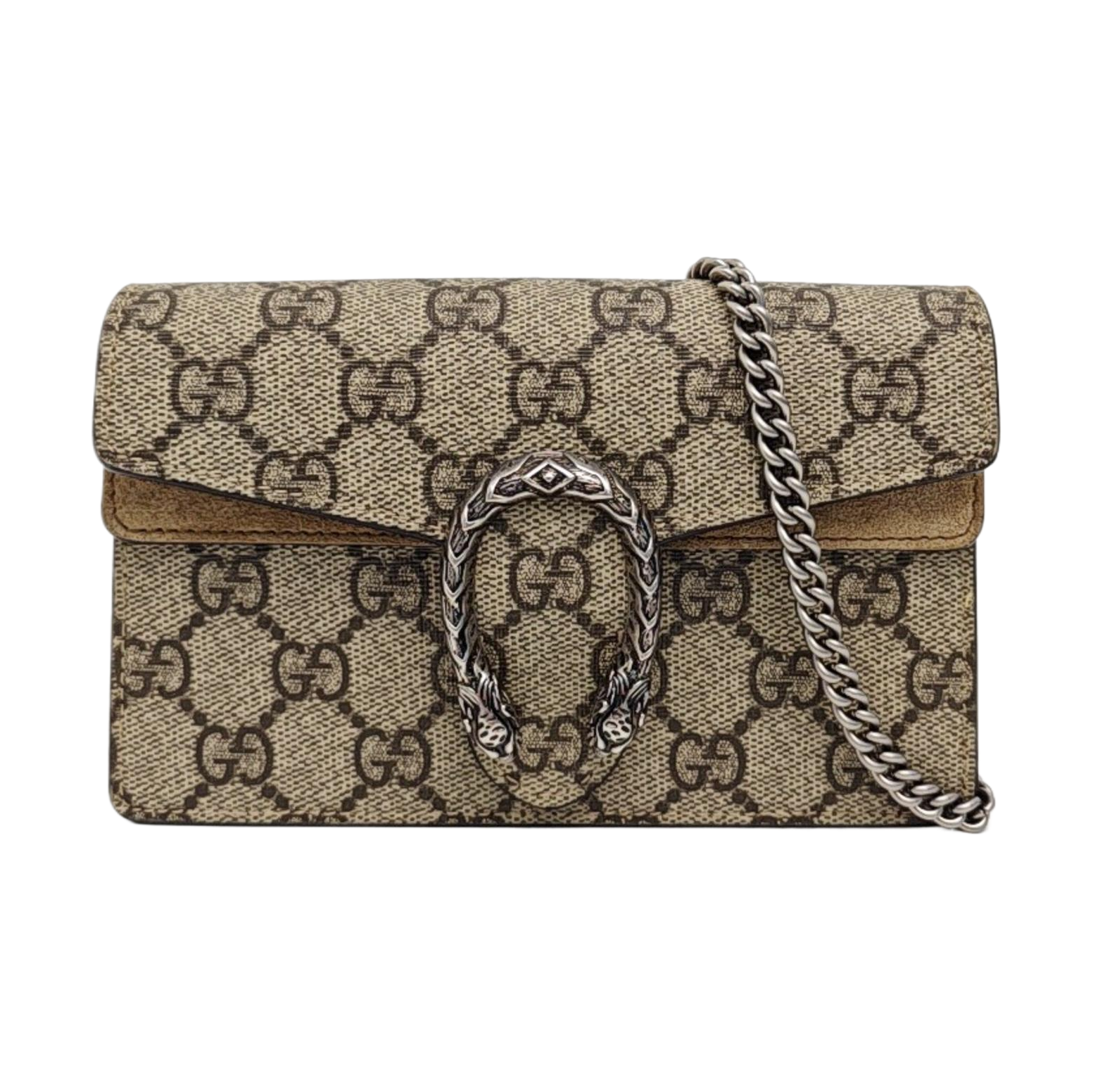 Dionysus Super Mini Monogram Coated Canvas Beige