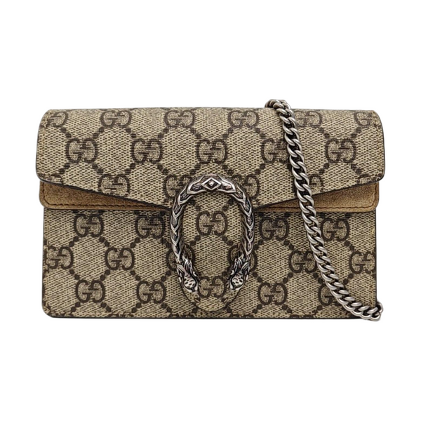 Dionysus Super Mini Monogram Coated Canvas Beige