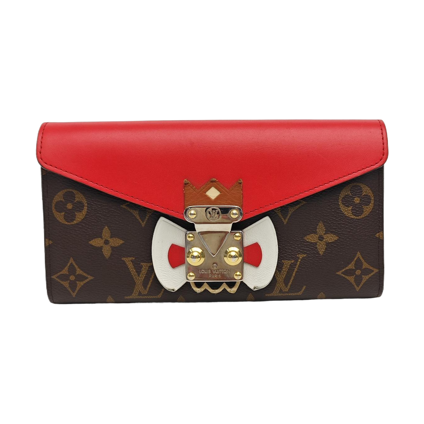 SARAH Monogram Coated Canvas Brown Wallet