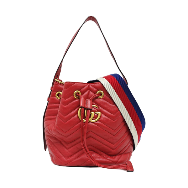 GG Marmont Small Quilted Calfskin Red
