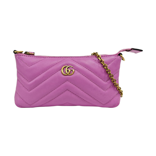 GG Marmont Mini Quilted Calfskin Pink