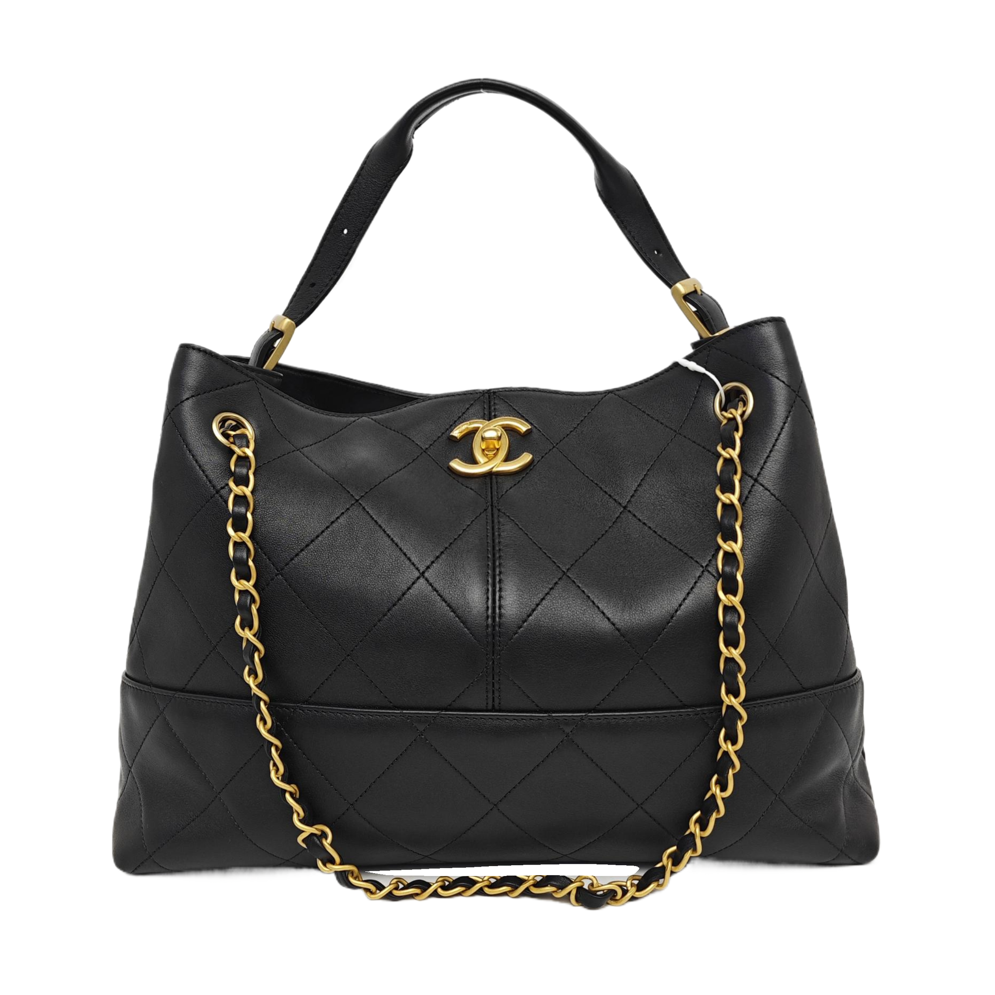 Quilted Calfskin Tote Bag Black