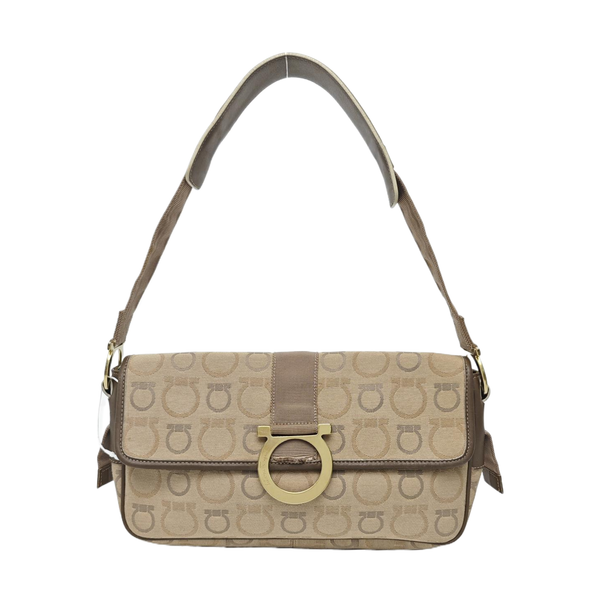 Fabric Top Handle Bag Beige