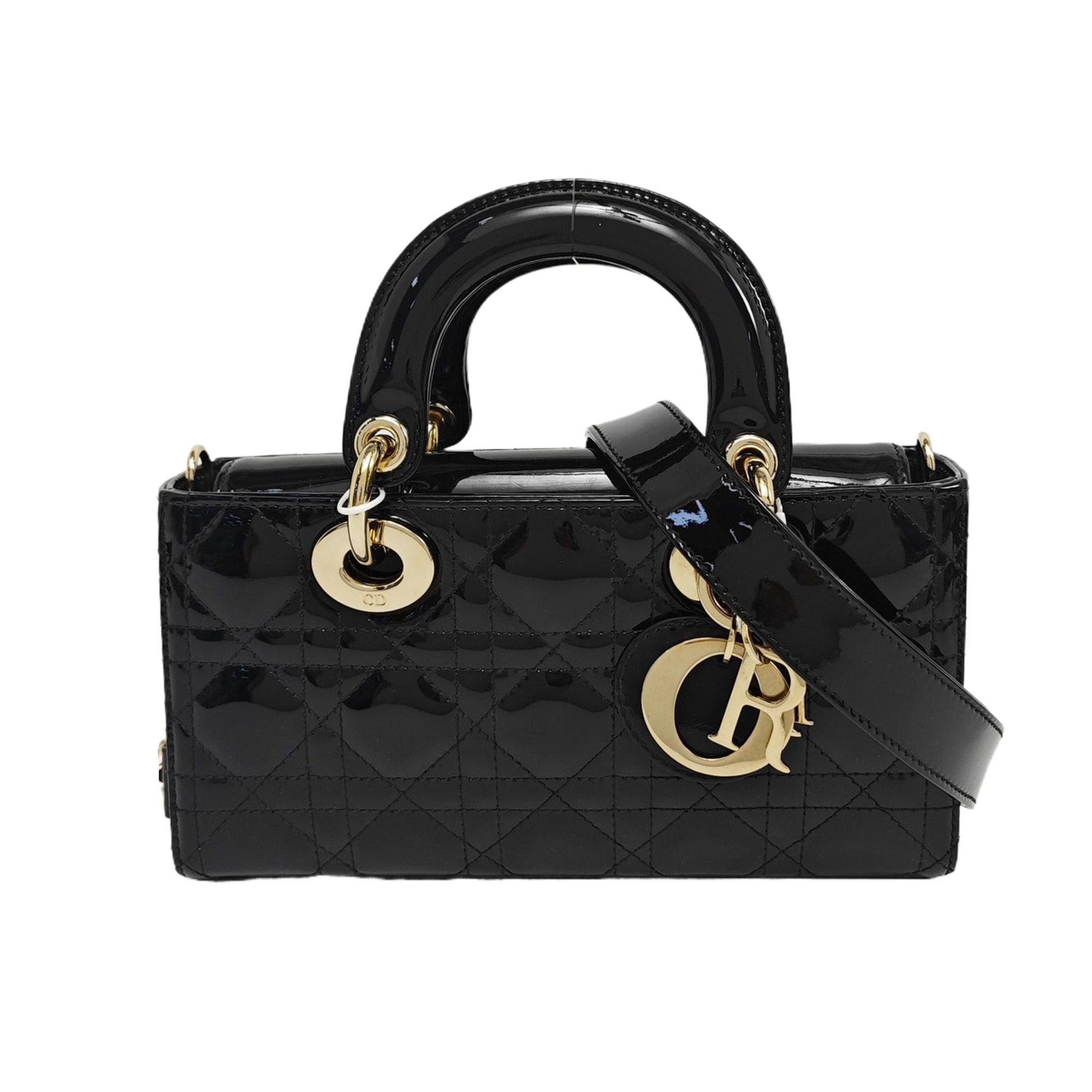 Lady Dior Small Cannage Patent Leather Black