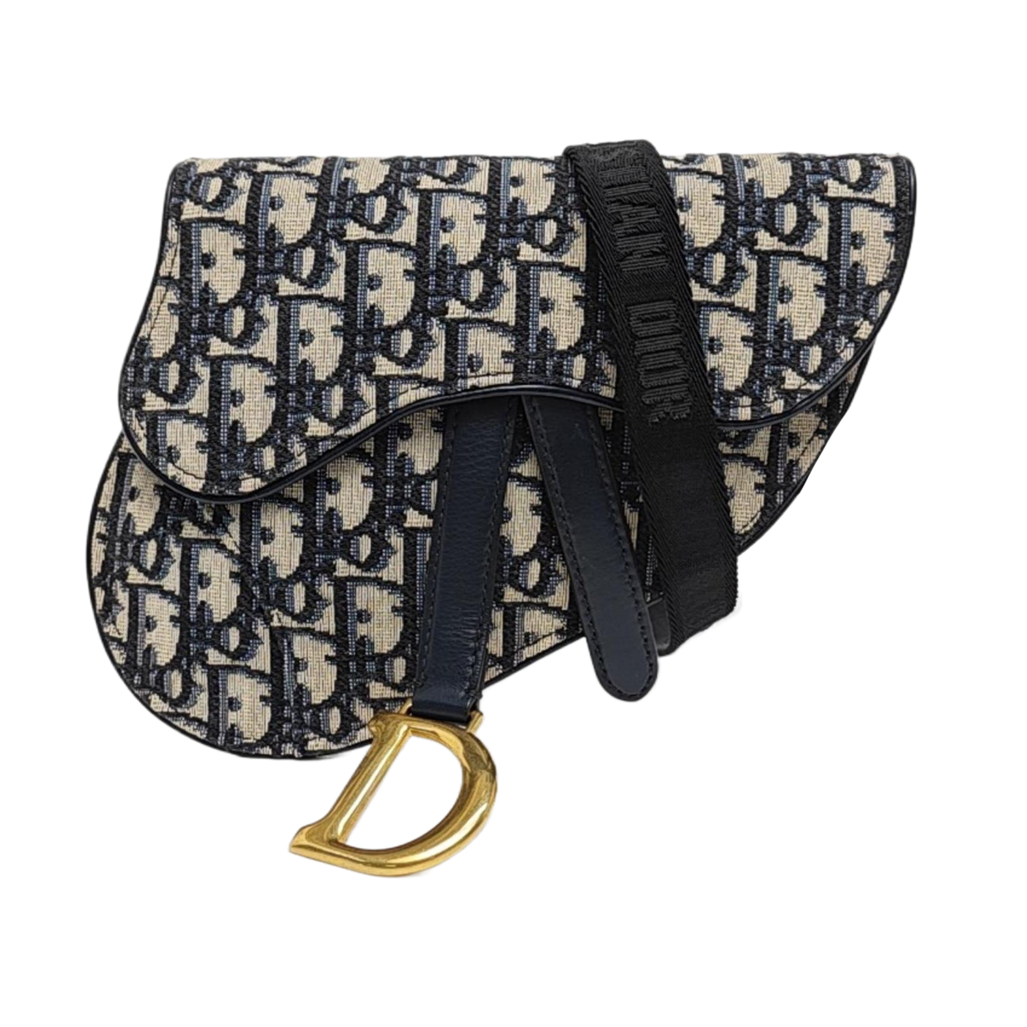 Saddle Mini Oblique Canvas Blue
