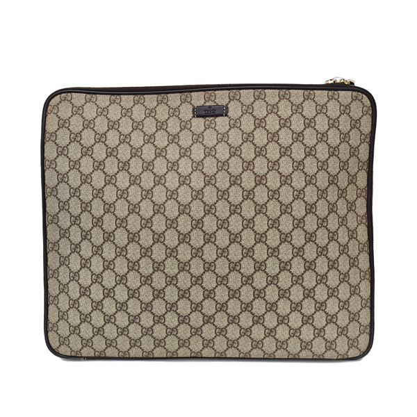 Monogram Coated Canvas Clutch Beige