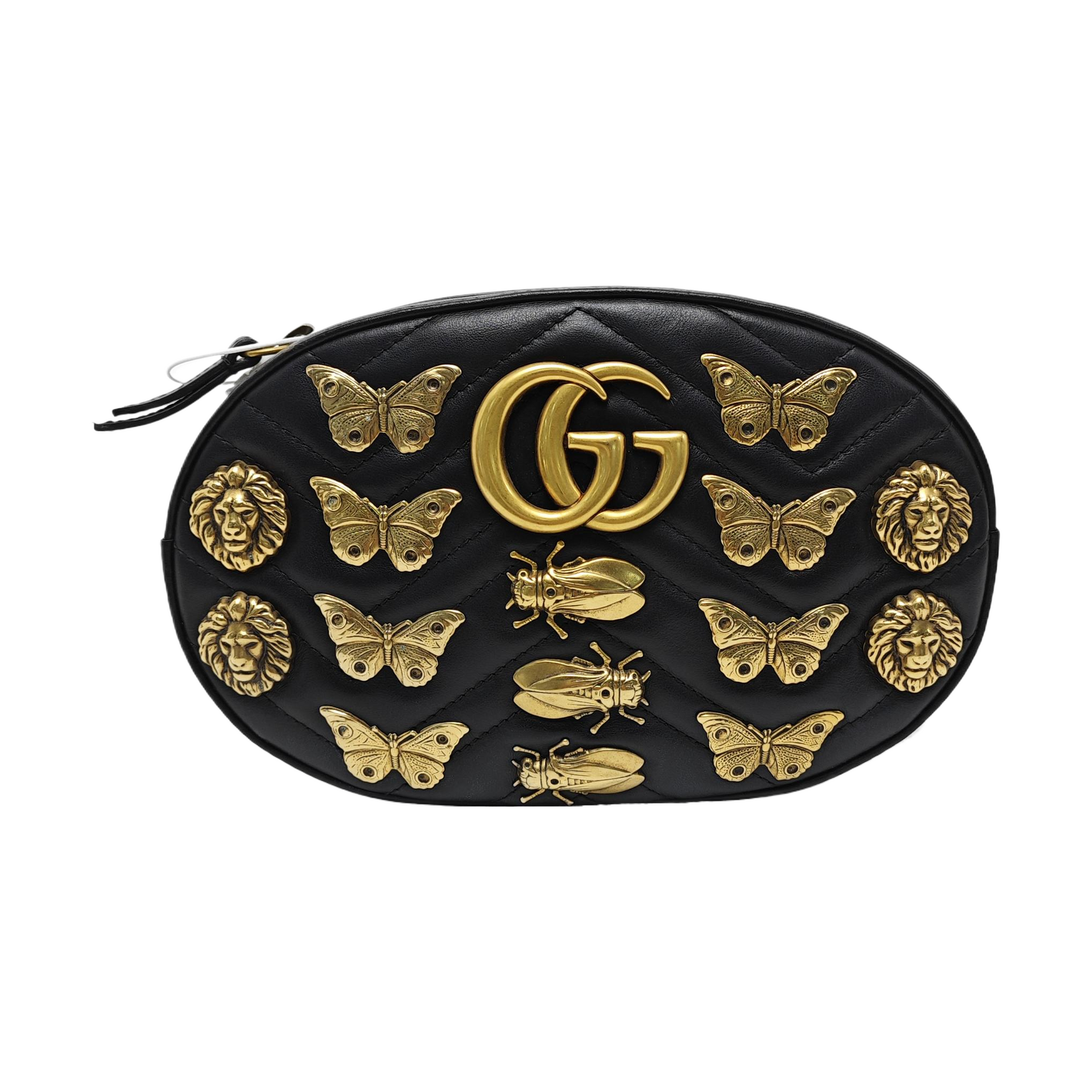 GG Marmont Super Mini Quilted Calfskin Black
