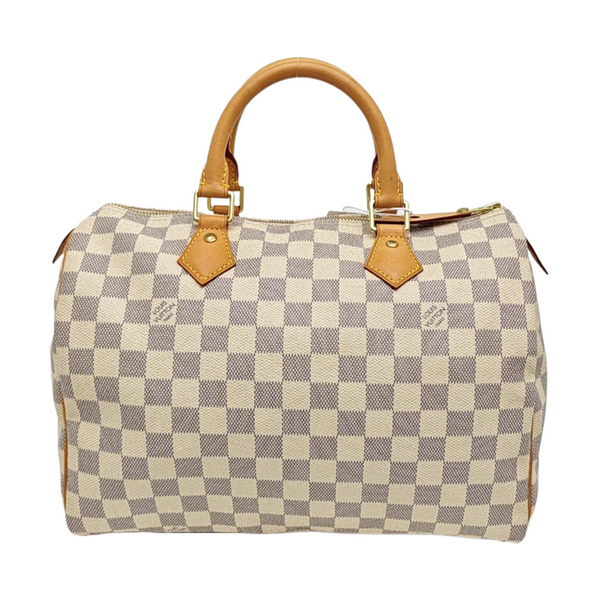 SPEEDY 30 Damier Azur Coated Canvas White