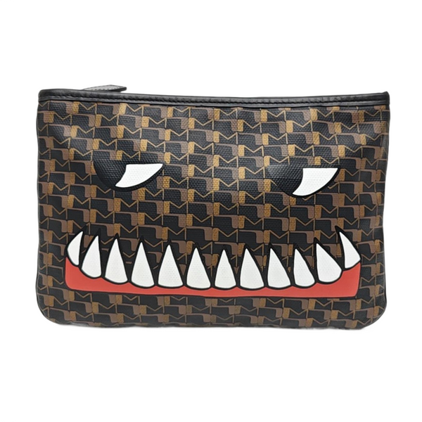Coated Canvas Clutch Black