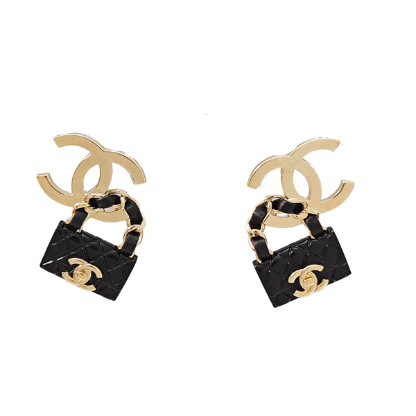 Metal Black Stud Earrings