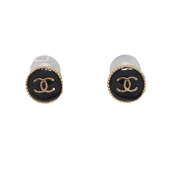 Metal Black Stud Earrings