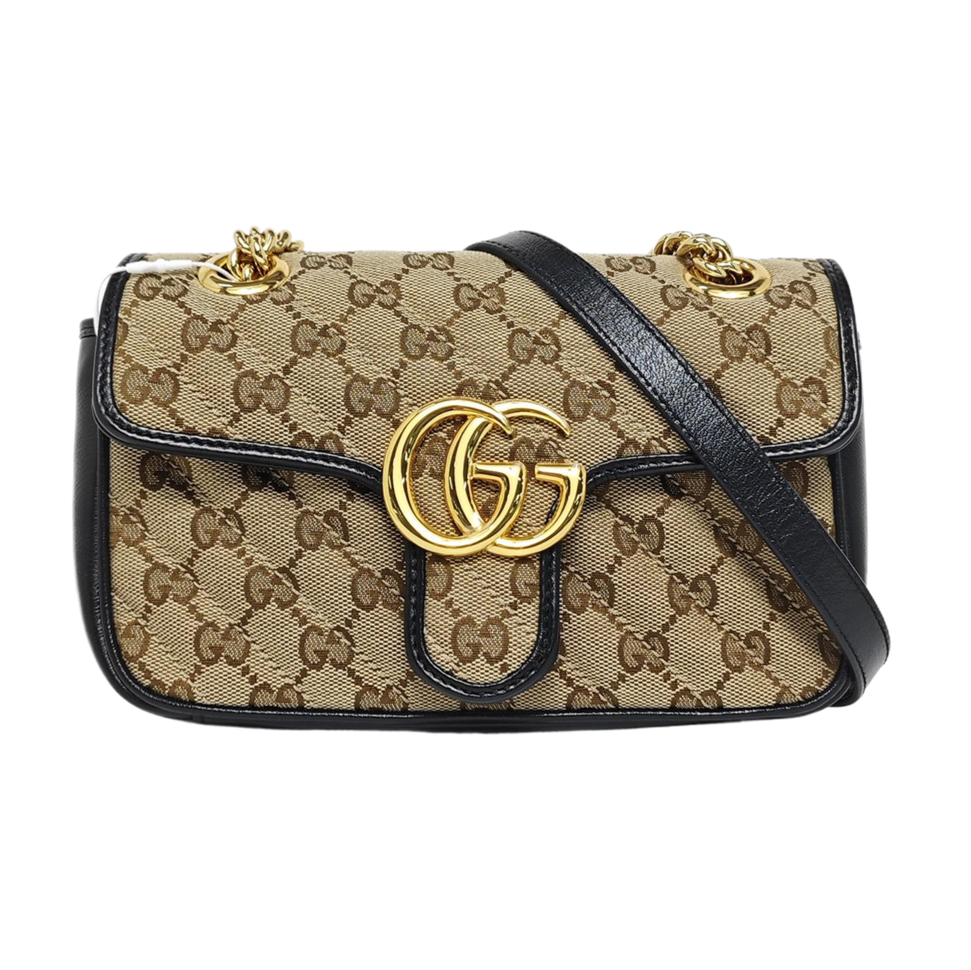 GG Marmont Small Quilted Canvas Brown