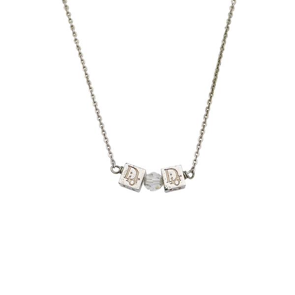 Dior Oblique Metal Silver Necklace