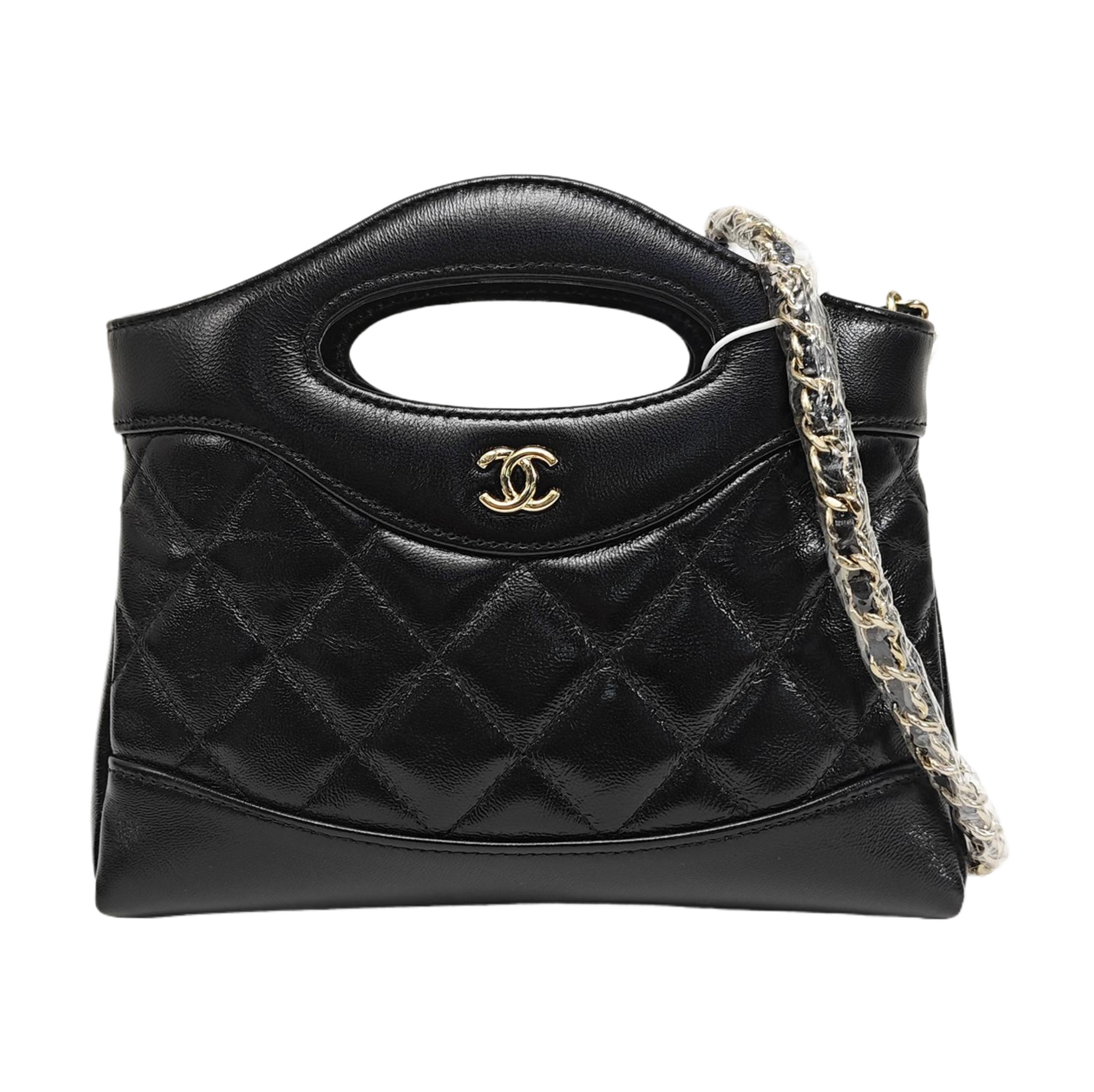 CHANEL 31 Quilted Waxed Cafskin Black