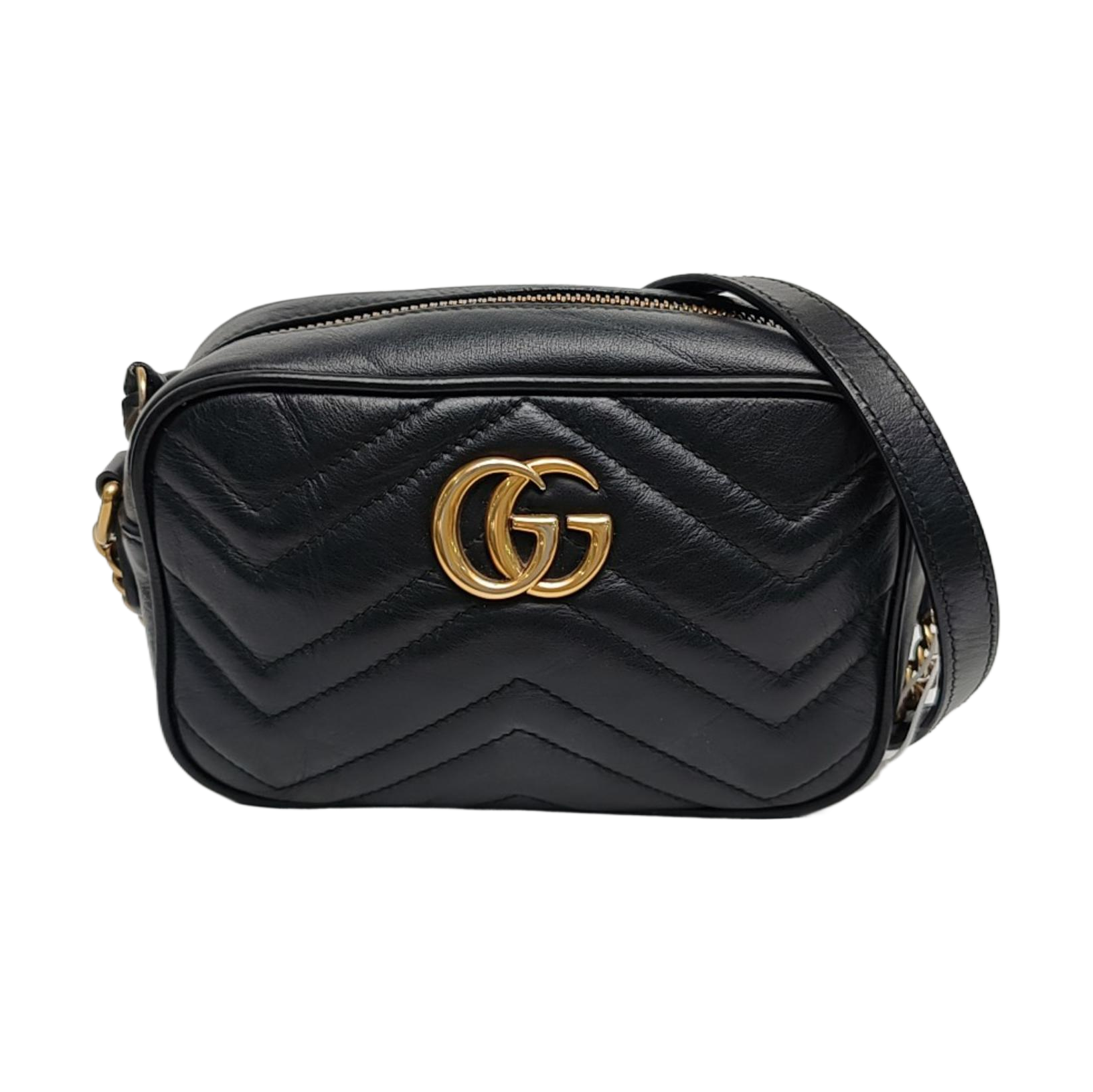 GG Marmont Mini Quilted Calfskin Black