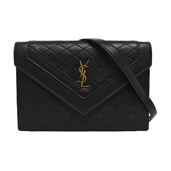 Quilted Lambskin Shoulder Bag Black