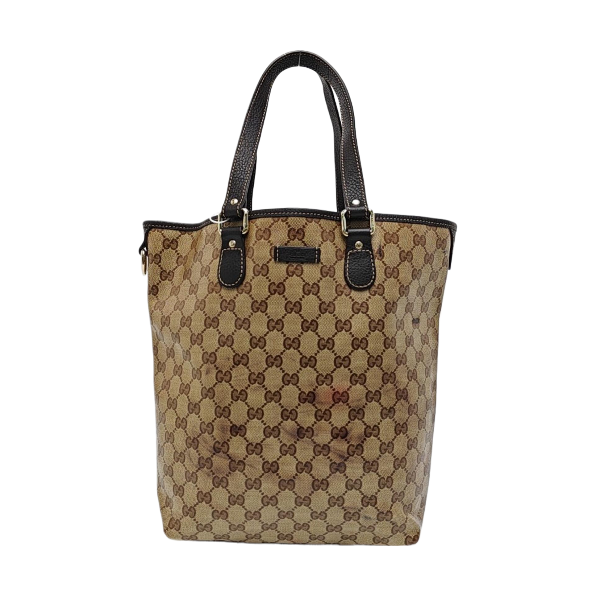 Monogram Coated Canvas Tote Bag Brown