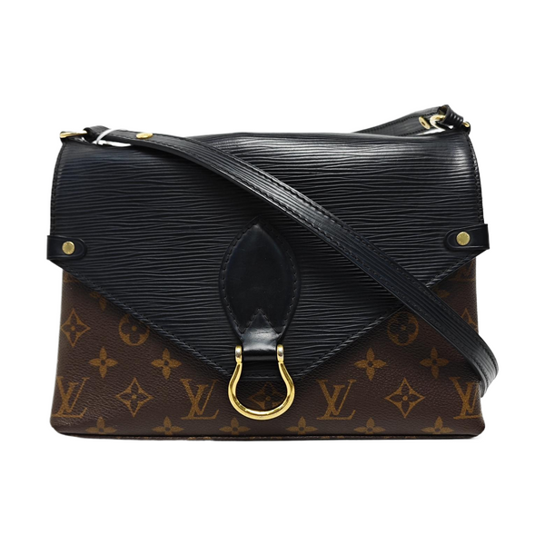 SAINT MICHEL Monogram Coated Canvas Black