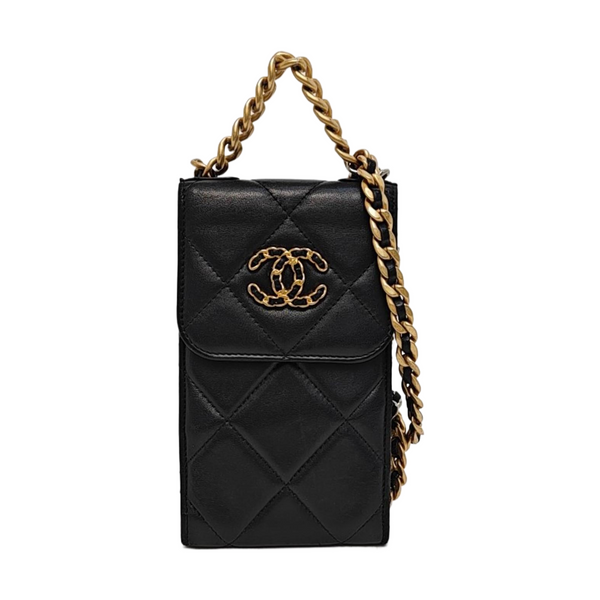 CHAIN INFINITY TOP HANDLE Quilted Lambskin Black