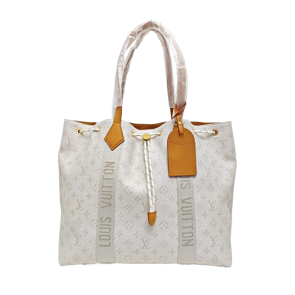 Monogram Coated Canvas Tote Bag Beige