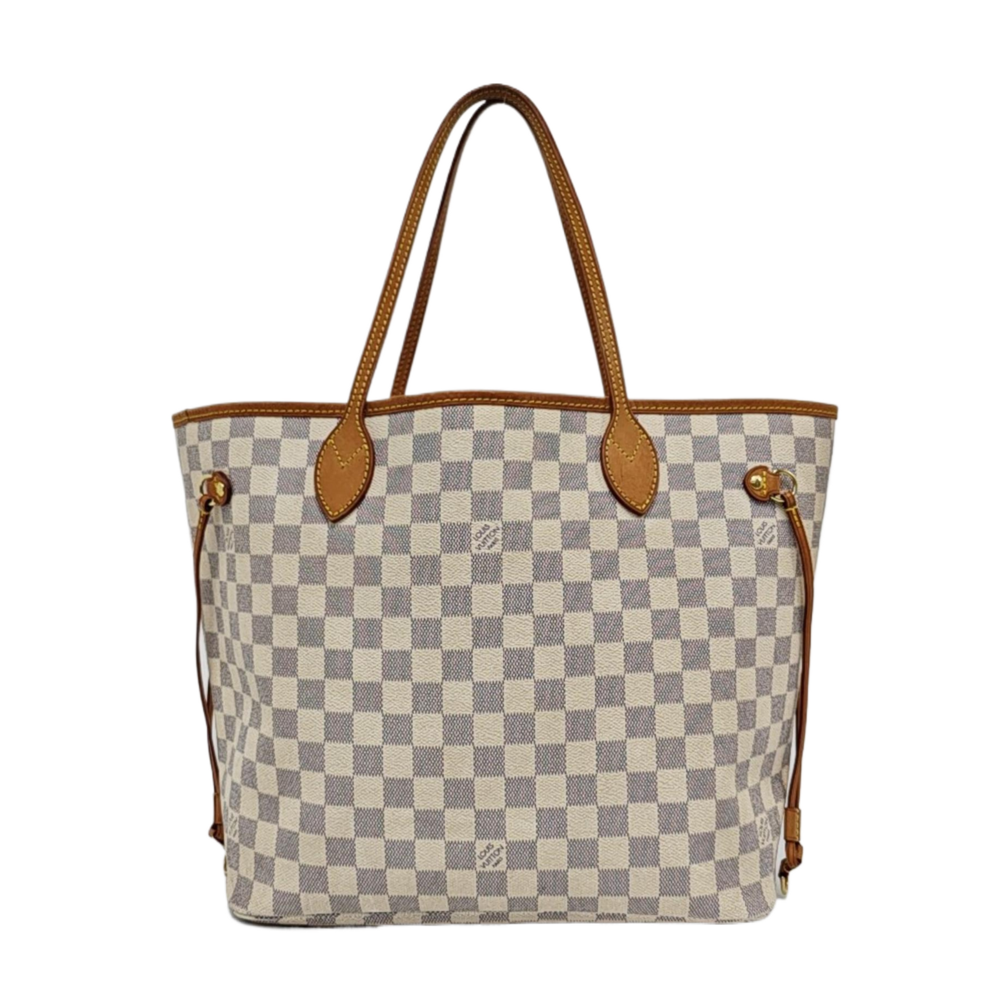 Authenticated pre-owned  NEVERFULL MM Damier Azur Coated Canvas White - Tote Bag at Looply