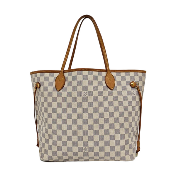 Authenticated pre-owned  NEVERFULL MM Damier Azur Coated Canvas White - Tote Bag at Looply