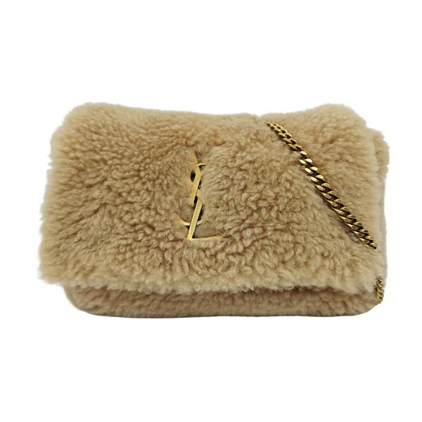 Sheepskin Top Handle Bag Brown