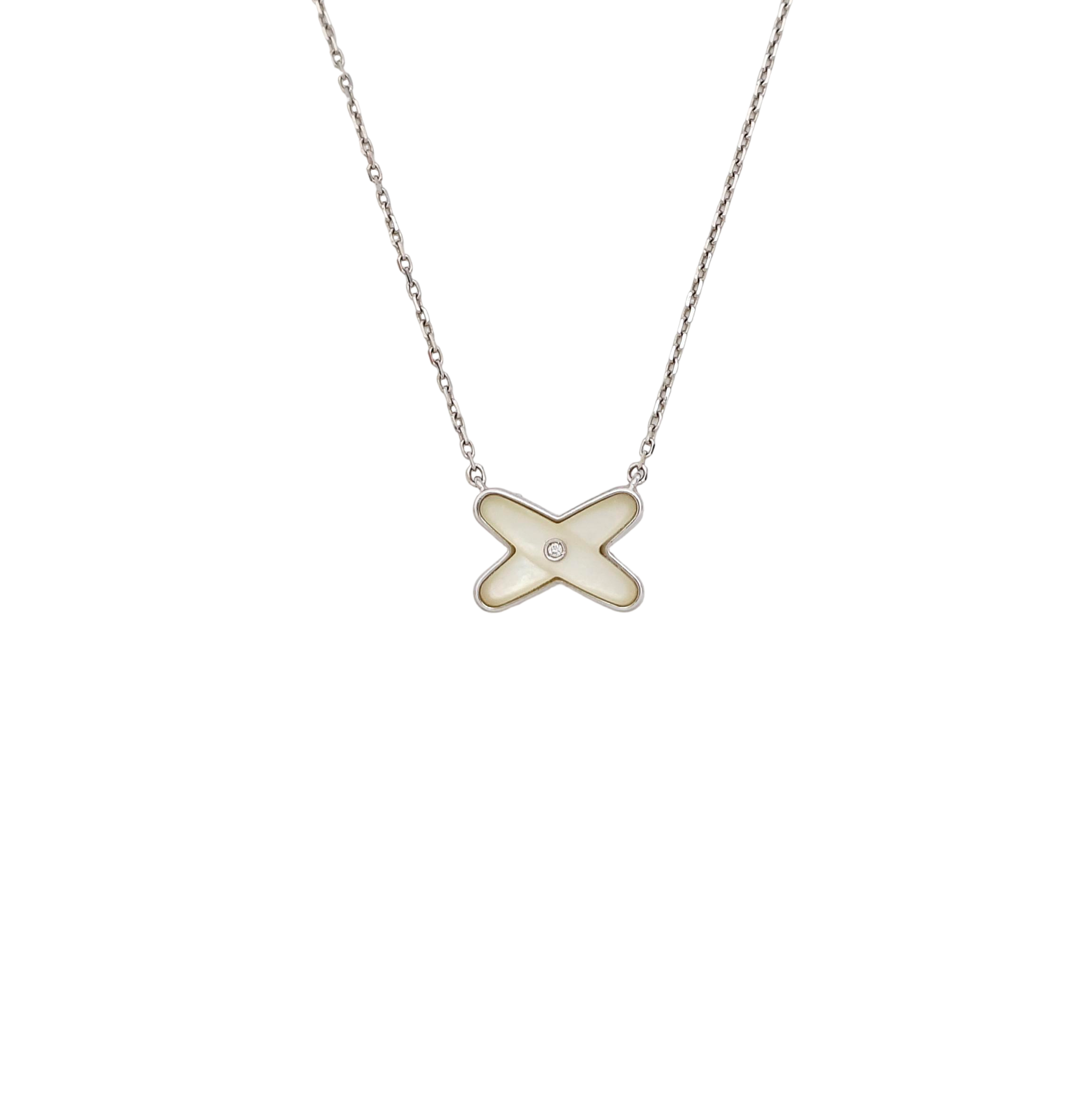 Jeux De Liens 18k White Gold Silver Necklace