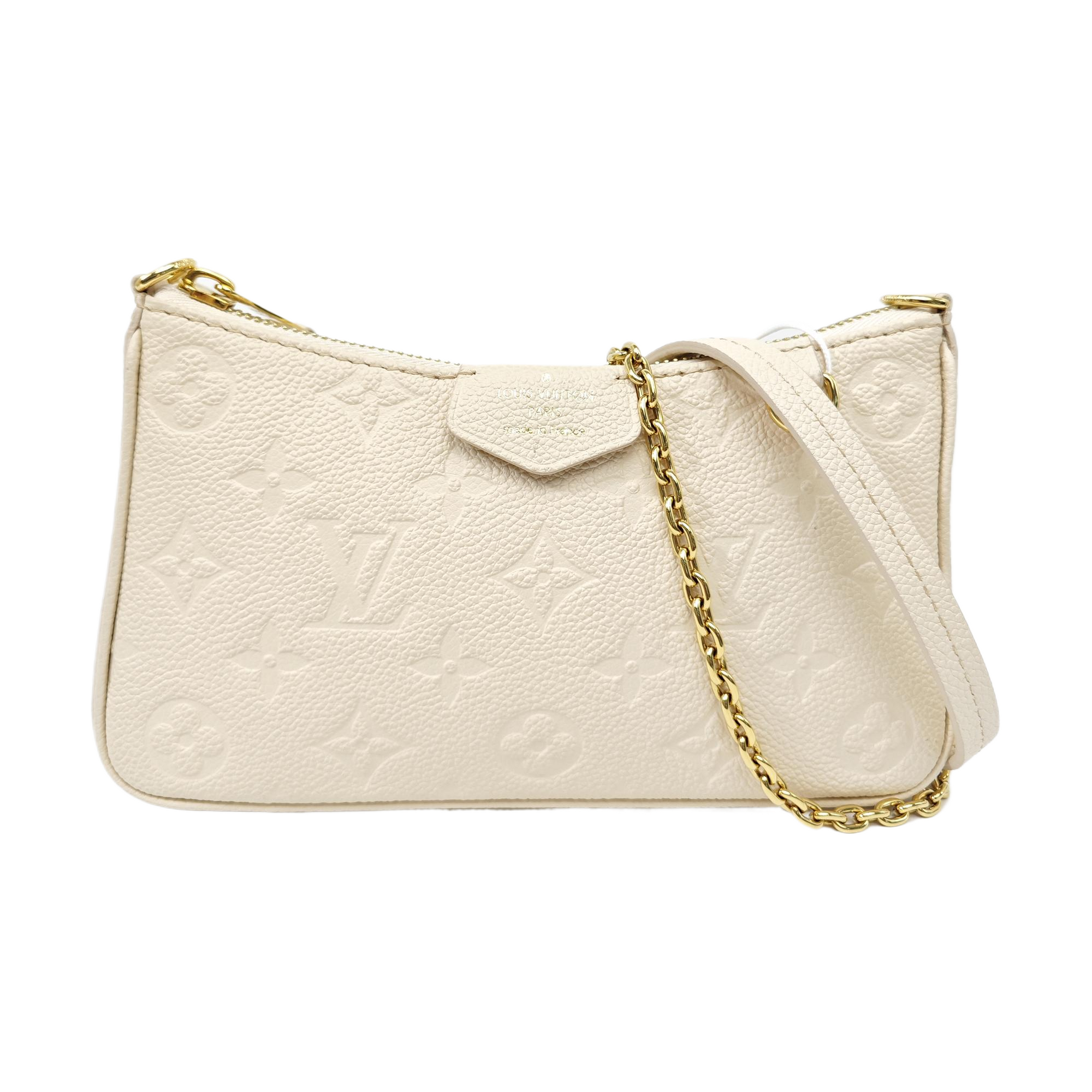EASY POUCH ON STRAP Calfskin Beige