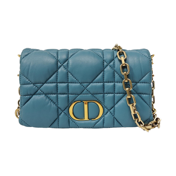 Dior Caro Small Cannage Calfskin Blue