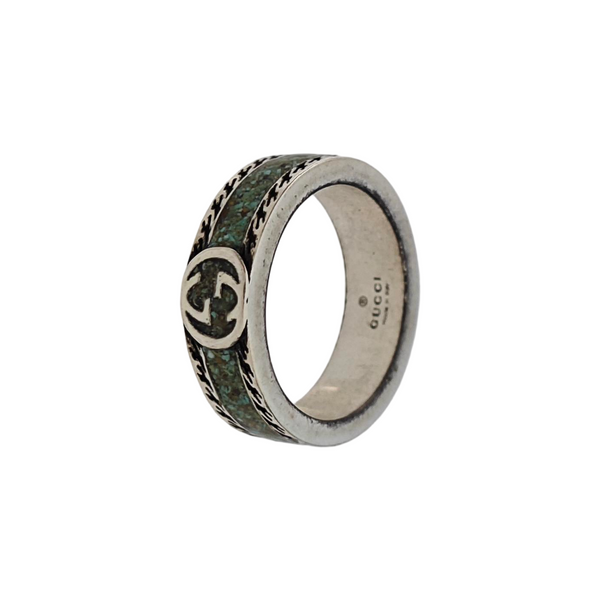 Interlocking G 925 Sterling Silver Ring HK 14