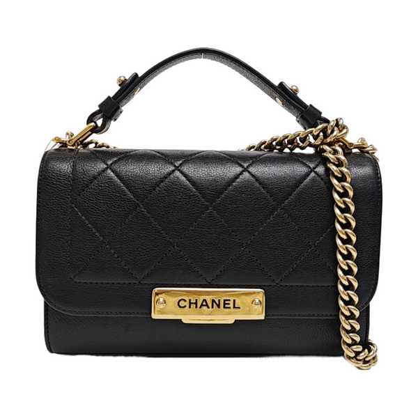 LABEL CLICK Quilted Calfskin Black