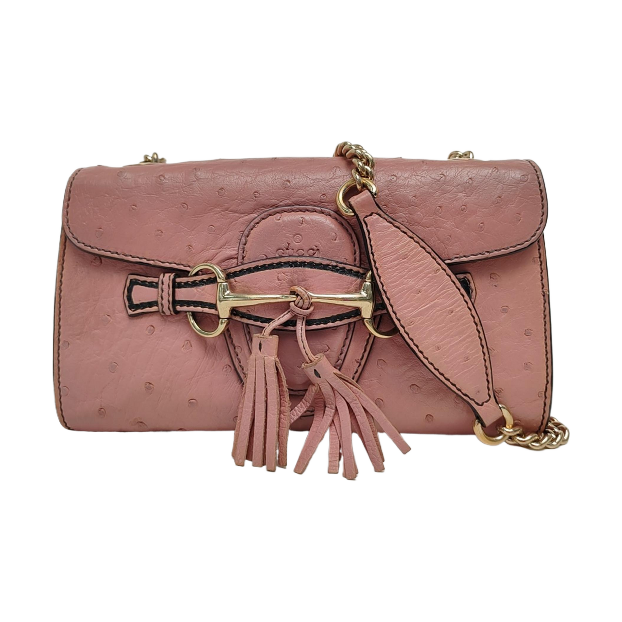 Emily Chain Ostrich Pink