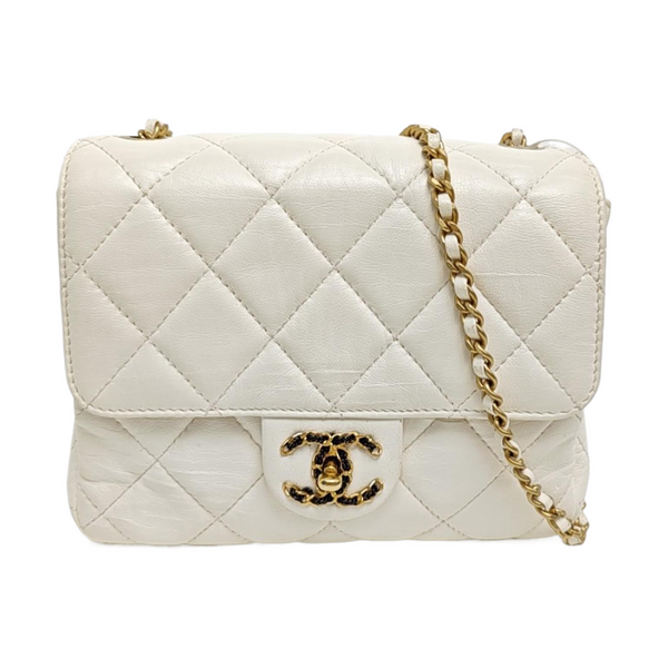 CLASSIC FLAP Mini Quilted Lambskin White