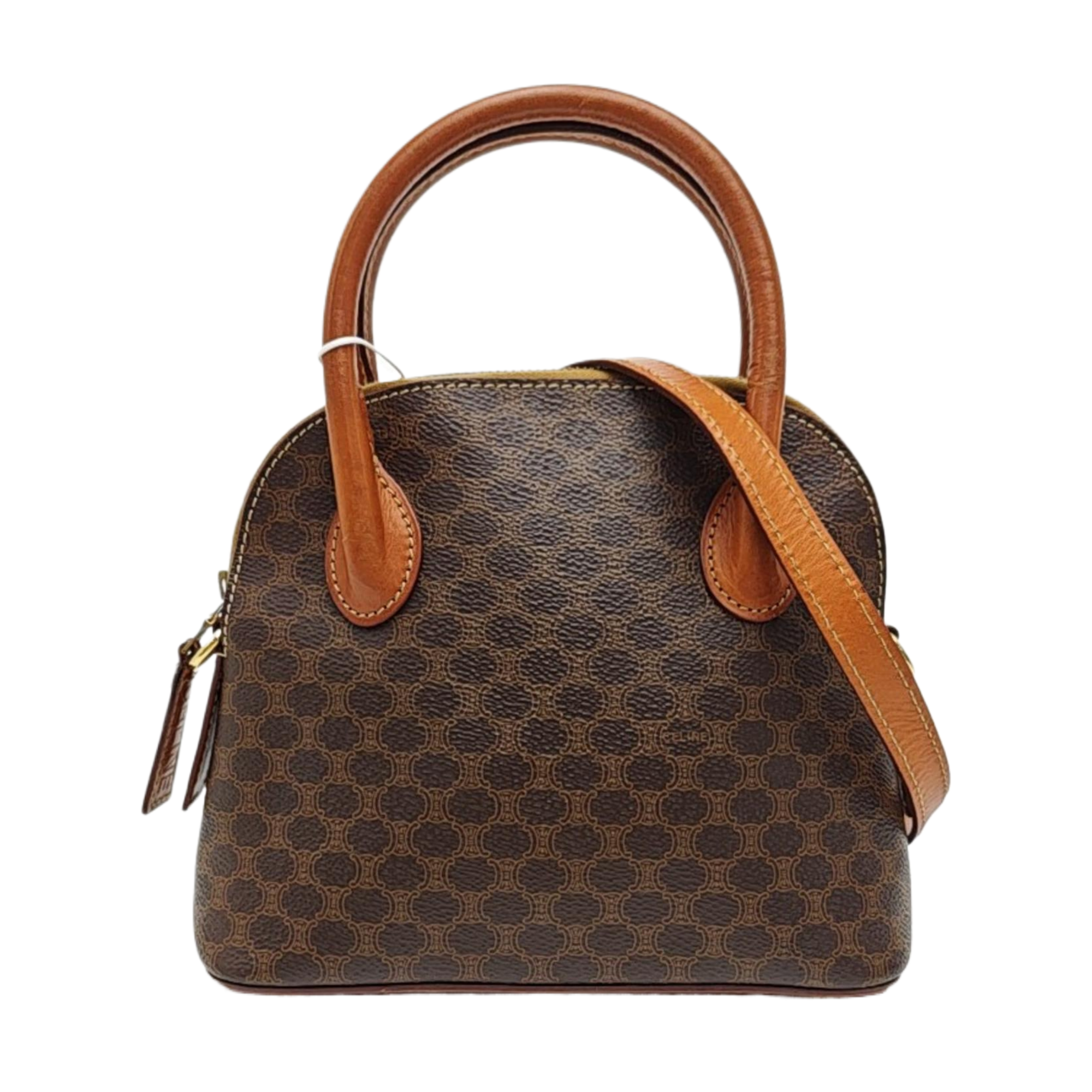 Coated Canvas Shoulder Bag Brown