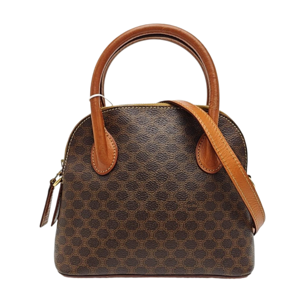 Coated Canvas Shoulder Bag Brown