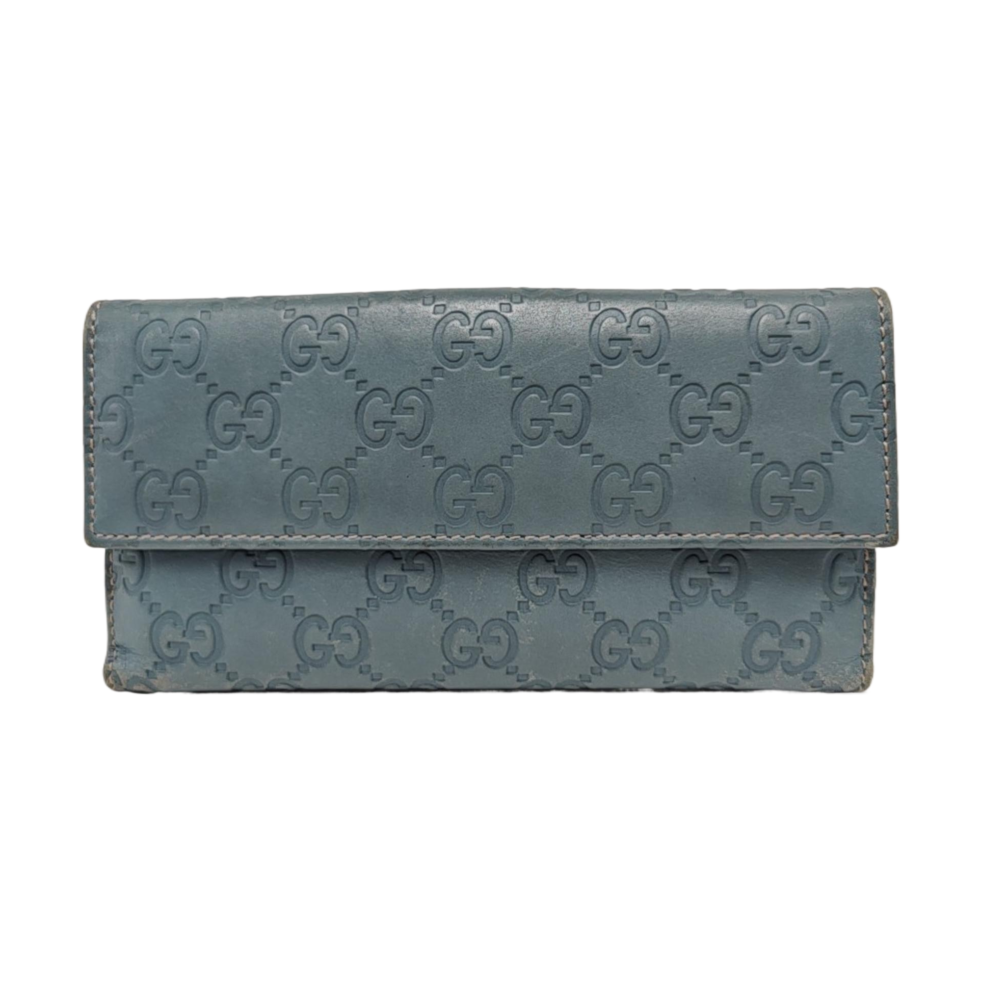 Monogram Leather Wallet Blue