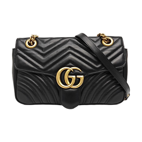 GG Marmont Medium Quilted Calfskin Black