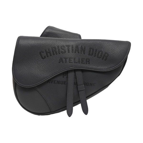Saddle Medium Calfskin Grey