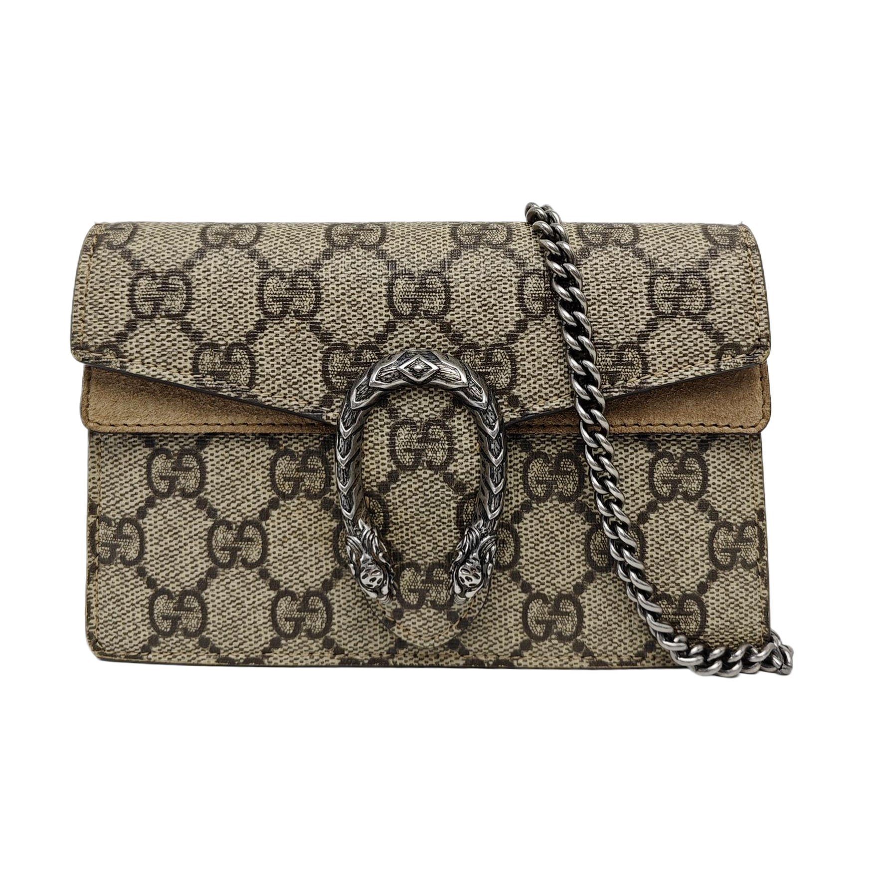Dionysus Super Mini Monogram Coated Canvas Beige