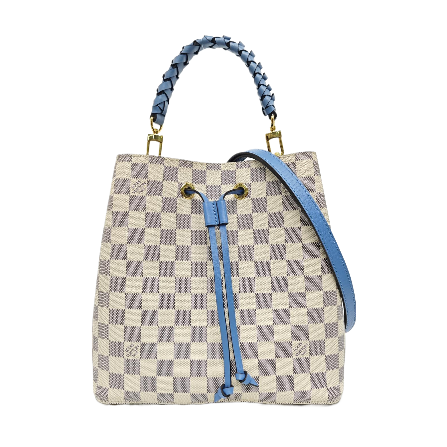 NÉONOÉ MM Damier Azur Coated Canvas White