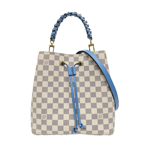 NÉONOÉ MM Damier Azur Coated Canvas White