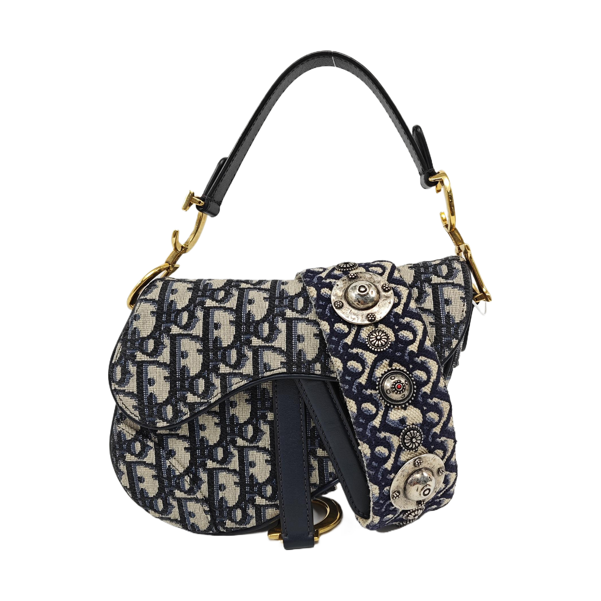 Saddle Mini Oblique Canvas Blue