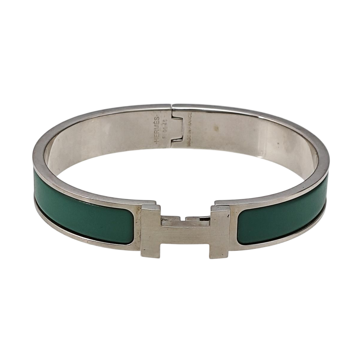 Clic H Metal Green Bangle