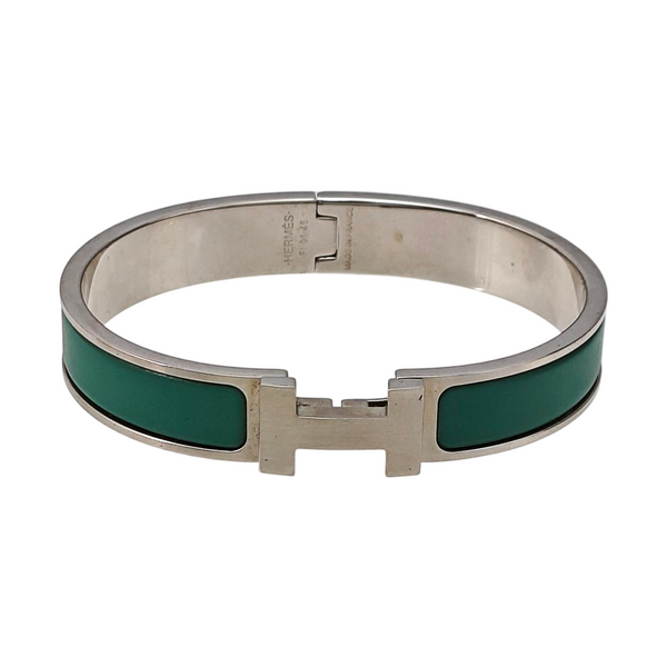 Clic H Metal Green Bangle