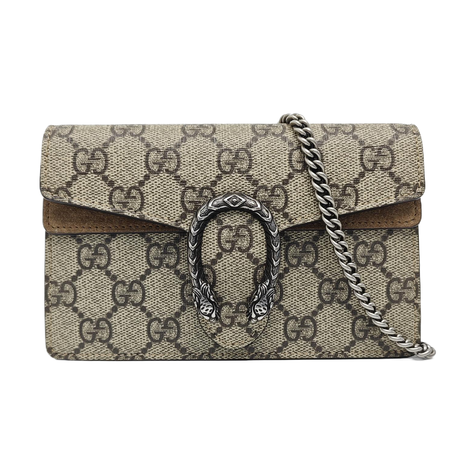 Dionysus Super Mini Monogram Coated Canvas Beige