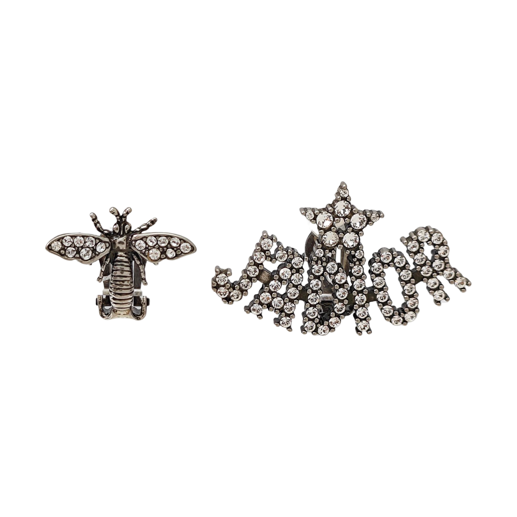 J'adior Metal Gray Clip On Earrings
