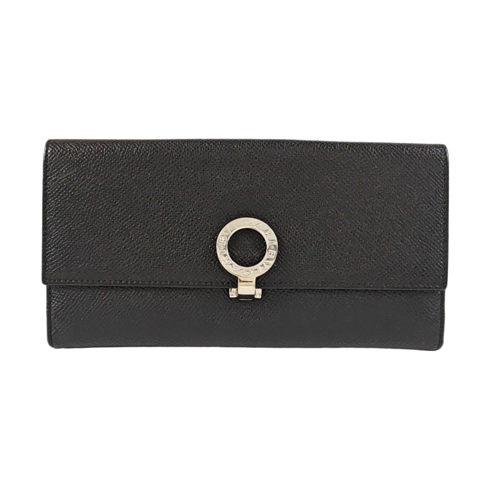 BVLGARI Calfskin Black Wallet