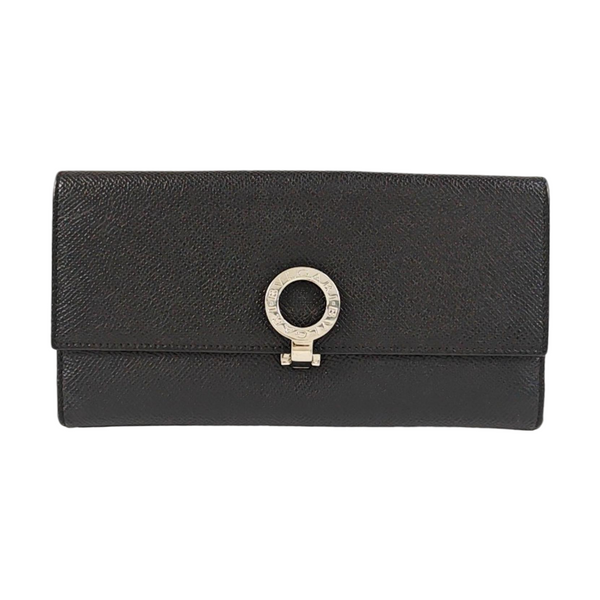 BVLGARI Calfskin Black Wallet