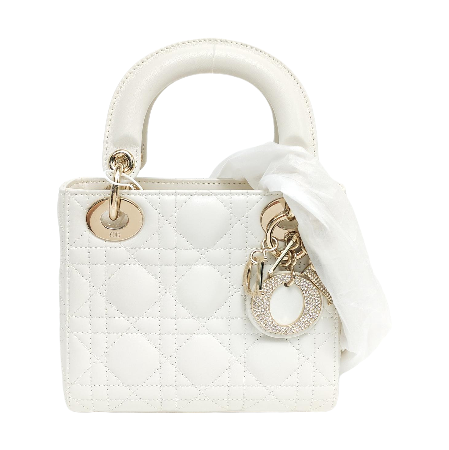 Lady Dior Mini Cannage Lambskin White